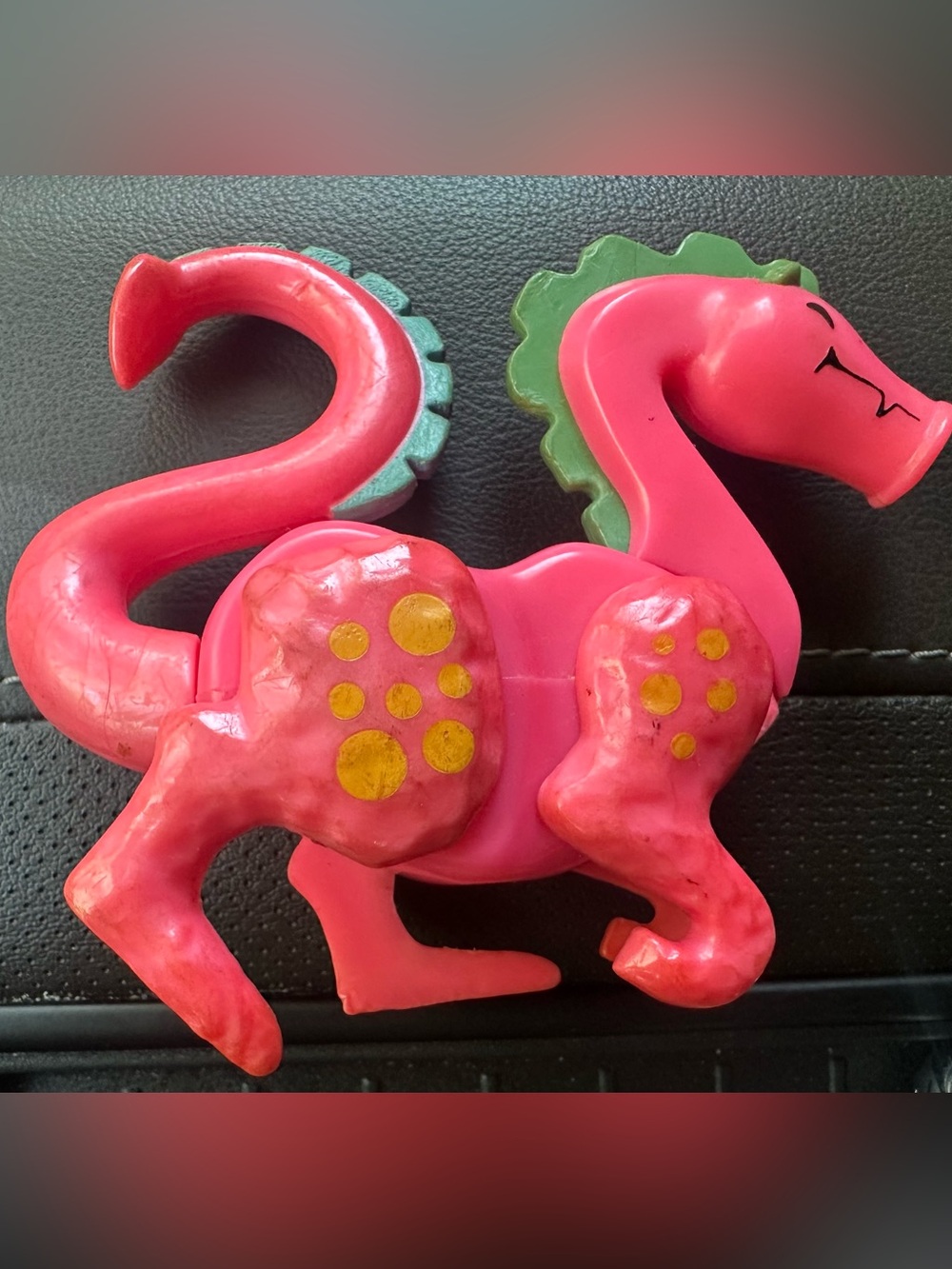 VINTAGE 1974 FISHER PRICE LITTLE PEOPLE PINK DRAGON NO EARS 993 CASTLE